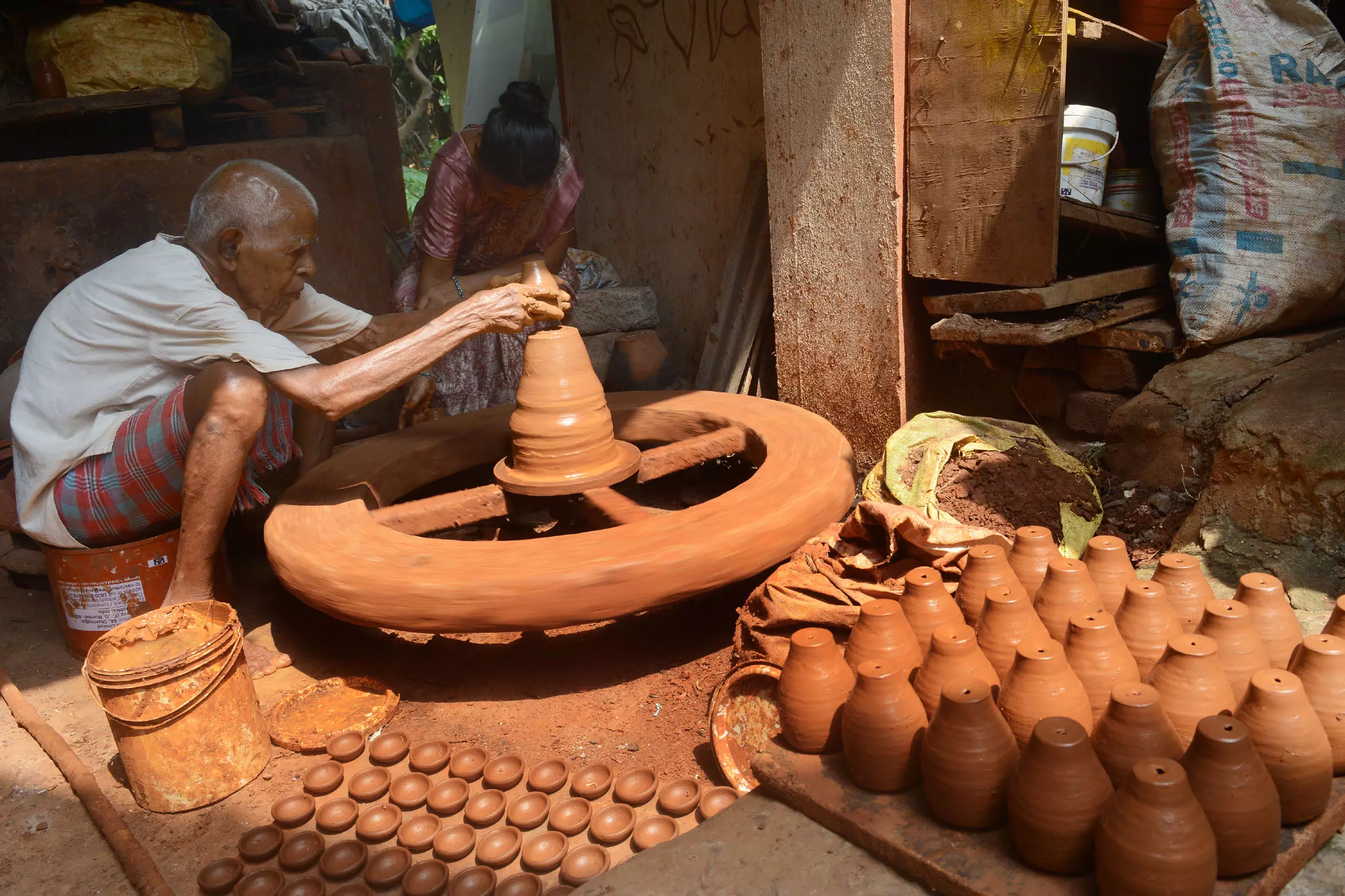 Ancient tradition of Diya making persists in Vizag's Potter Street