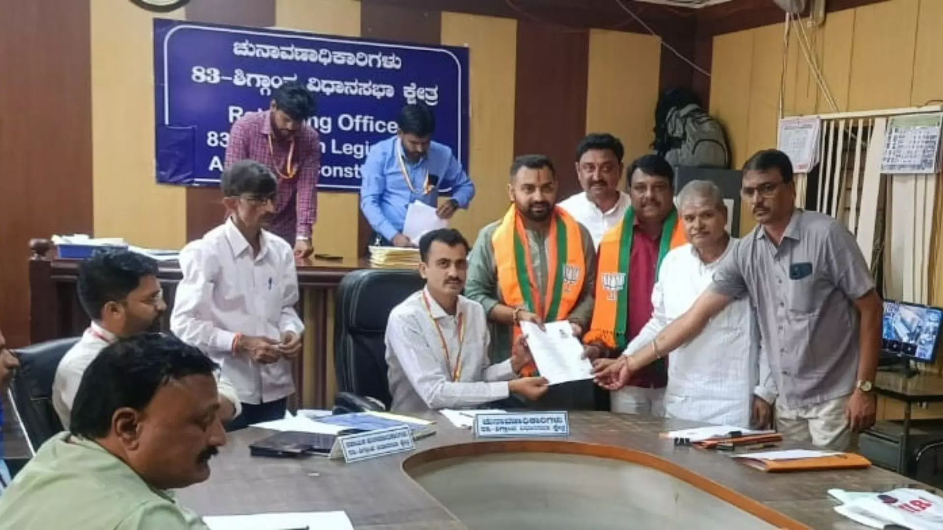 Karnataka: Bharath Bommai Files Nomination for Shiggaon Seat