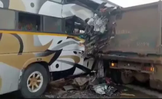 6 killed, 10 injured as bus rams into dumper truck in Gujarat