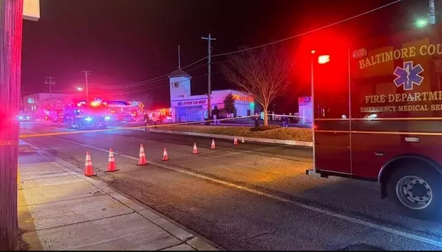 1 dead, 9 injured in Baltimore county shooting, fiery crash