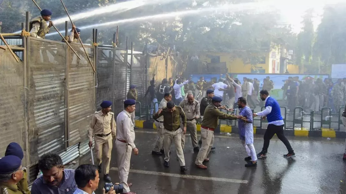 Congress members detained in Raipur during protest against Amit Shah's remarks