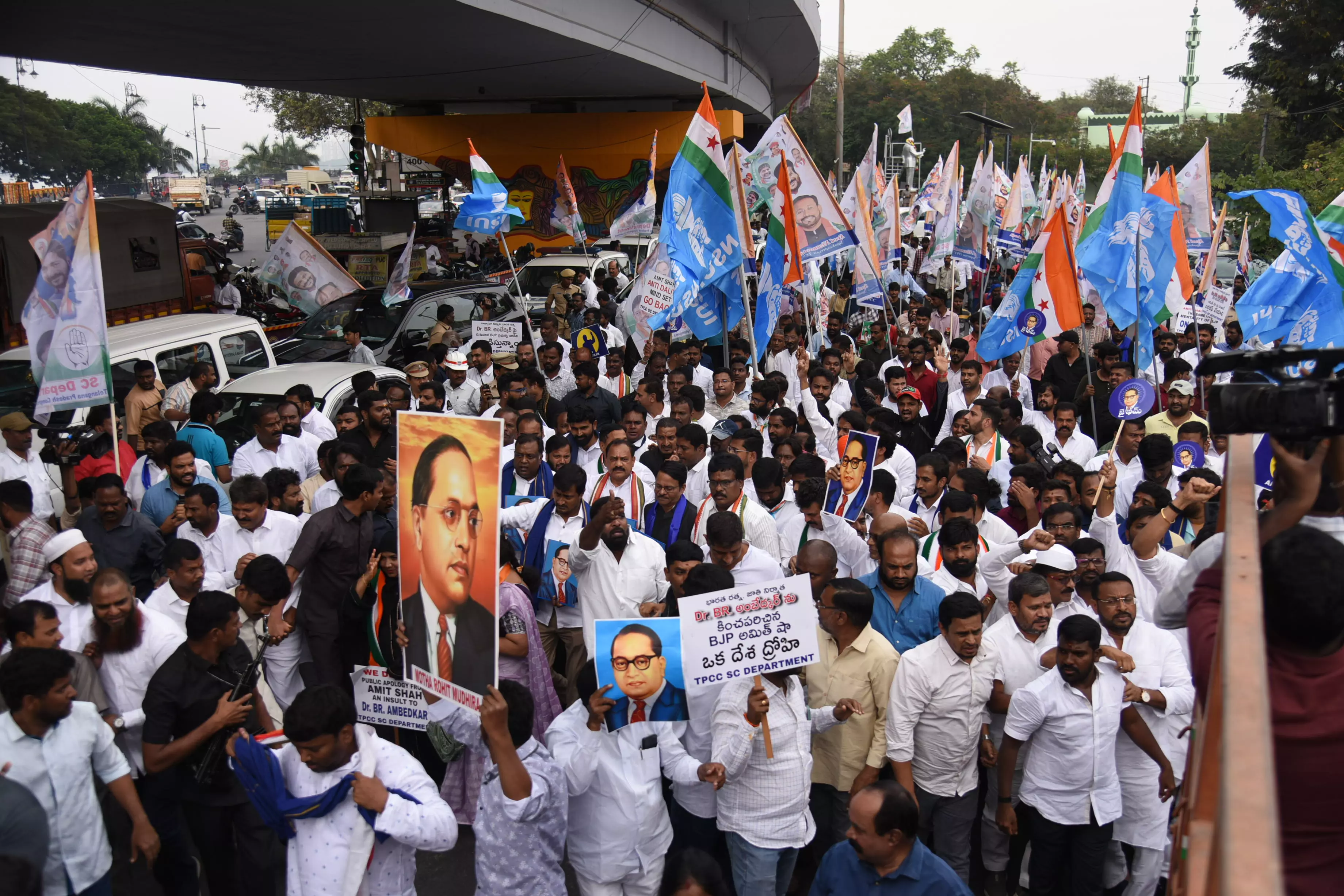 Congress Protests Amit Shah’s Remarks on Ambedkar