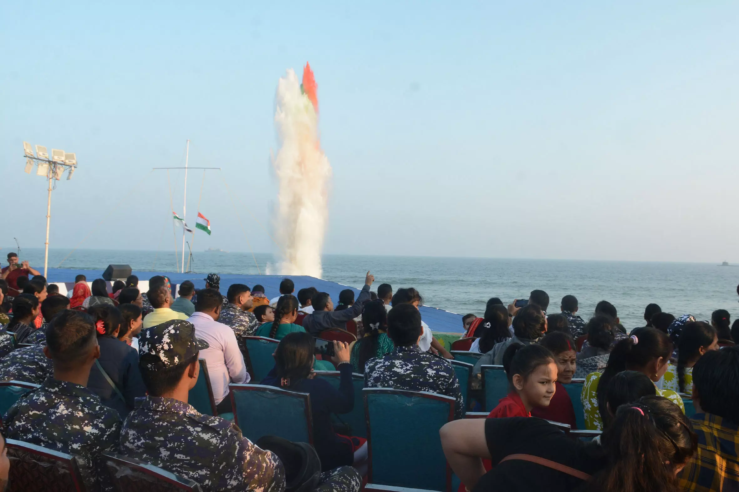 Naval Display Dazzles Visitors at Visak’s RK Beach