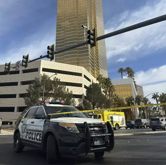 A vehicle catches fire and explodes outside the lobby of Trump's hotel in Las Vegas