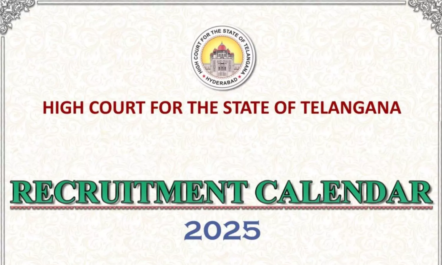 Telangana High Court Recruitment Calendar 2025 Released