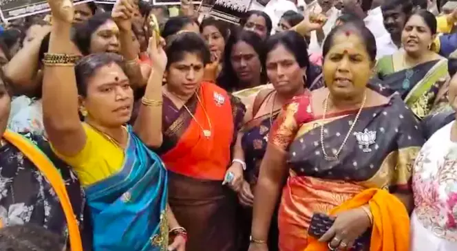 Police stop rally taken out by BJP women wing