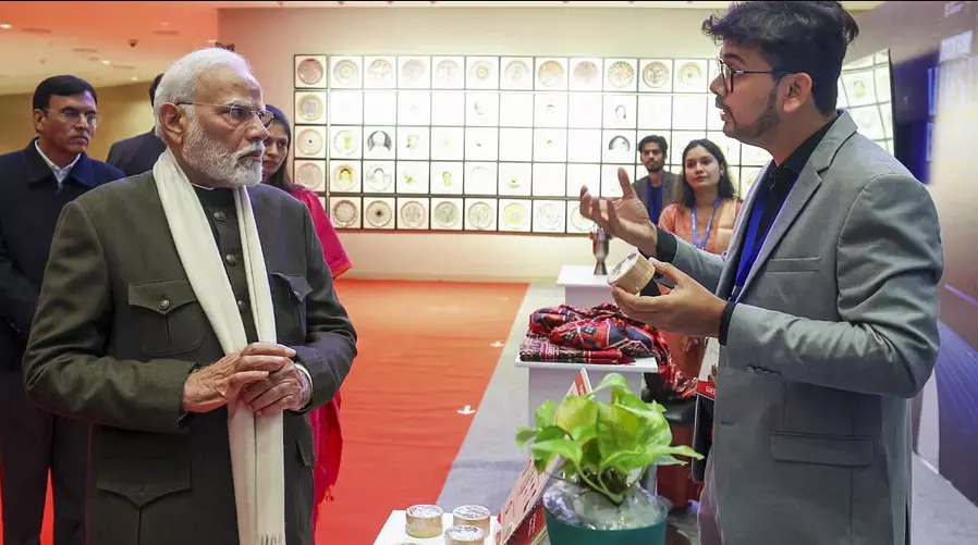 Modi visits exhibition at Viksit Bharat Young Leaders Dialogue