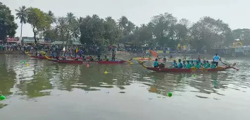 Boat Races and Swimming Competitions Held in Atreyapuram to Celebrate Sankranti