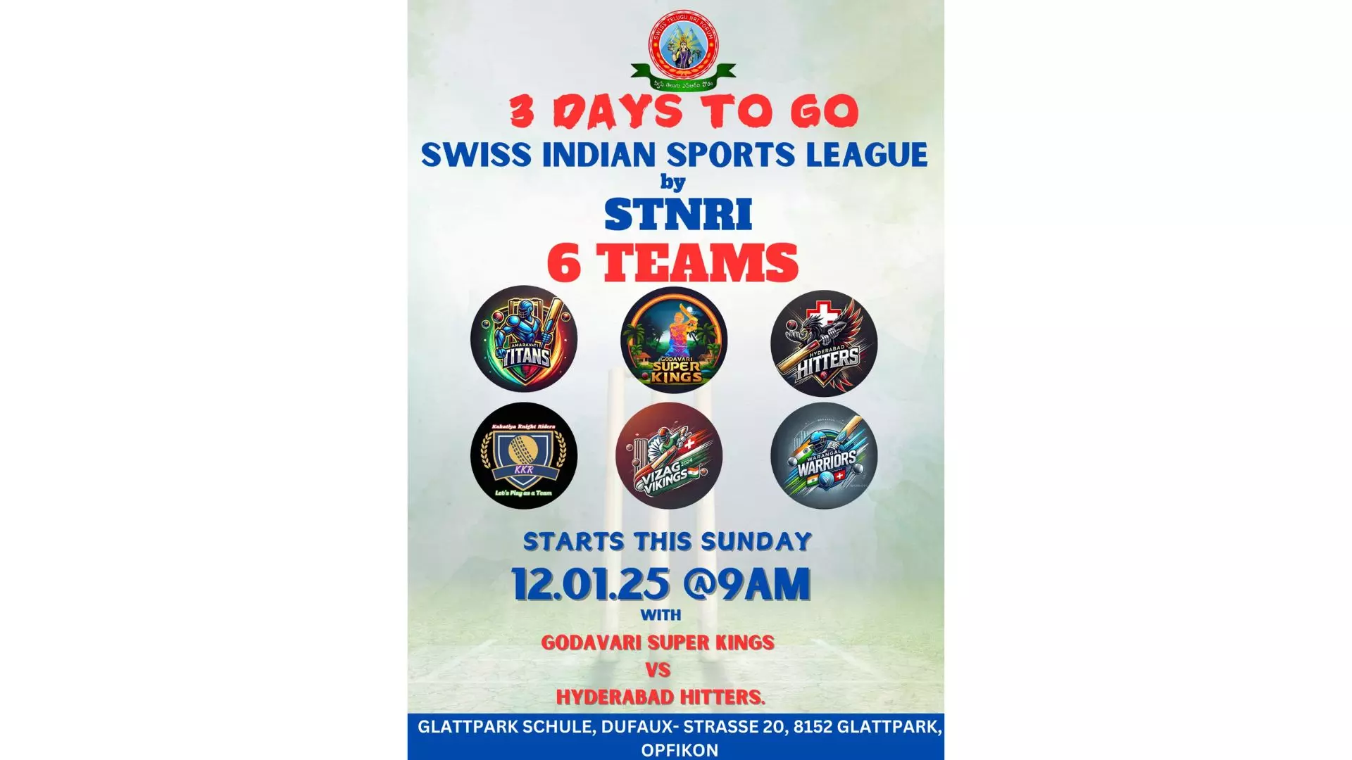 STNRI Cricket League matches begin in Switzerland