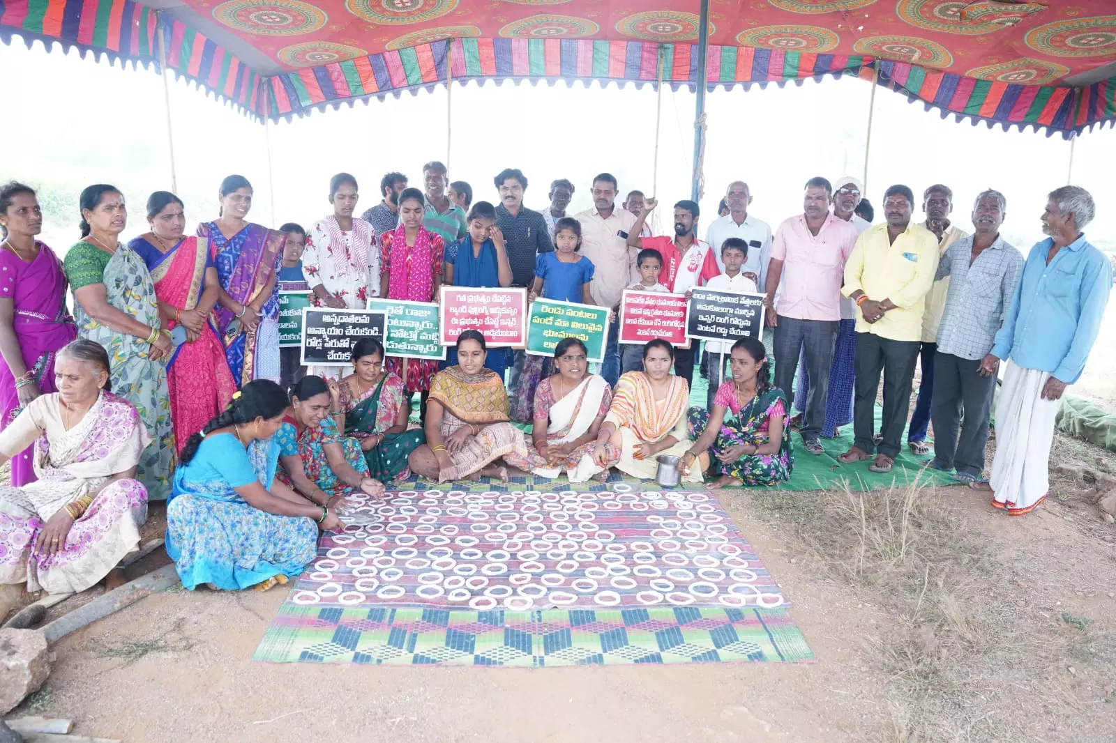 Arepally Farmers Celebrate Sankranti in Fields to Protest Revised IRR Plan