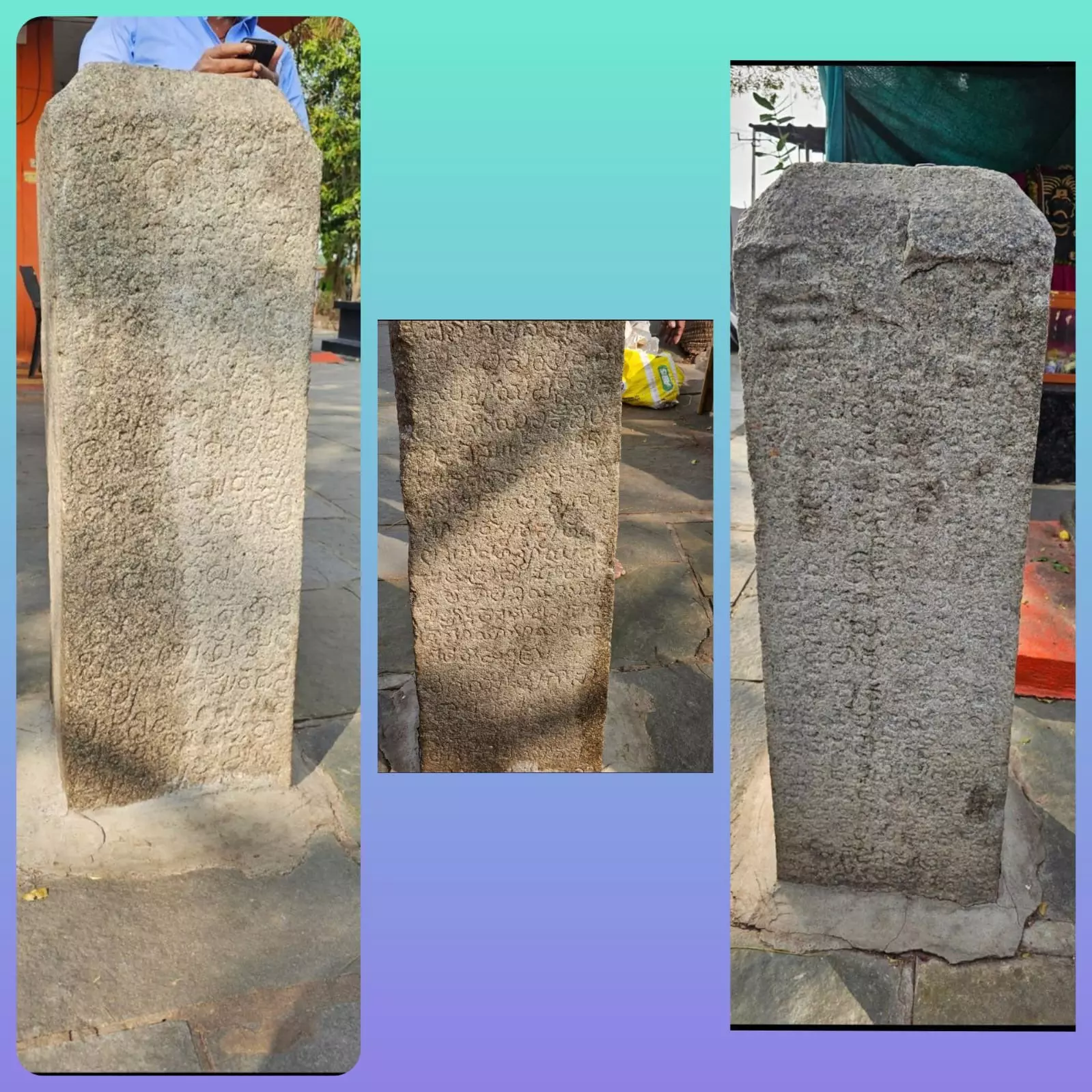 Inscription of Vikramaditya VI Found at a Temple in Telangana