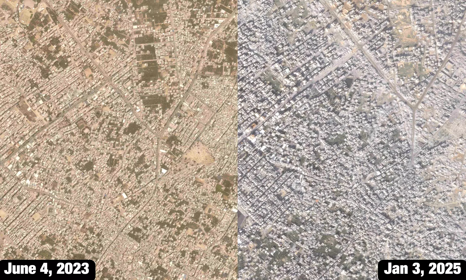 Satellite photos show Gaza Strip before, after devastation of Israel-Hamas war