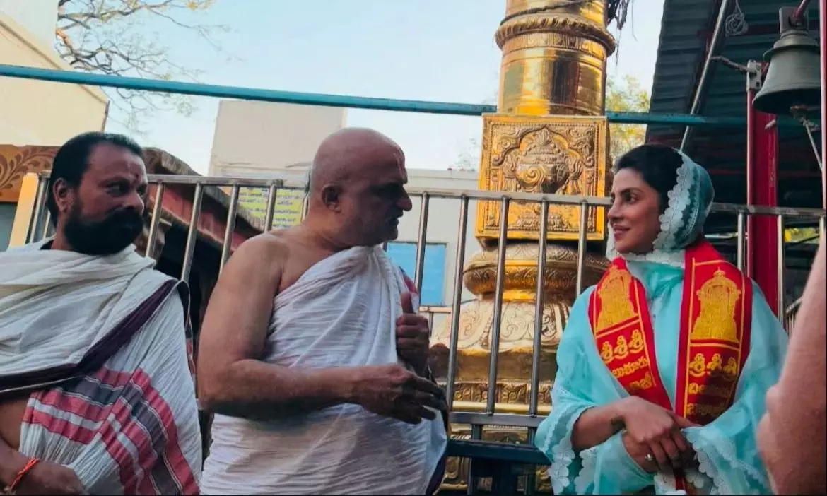 Priyanka Chopra Offers Prayers at Chilkur Balaji