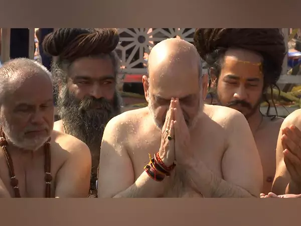 Maha Kumbh: Amit Shah takes dip in Sangam