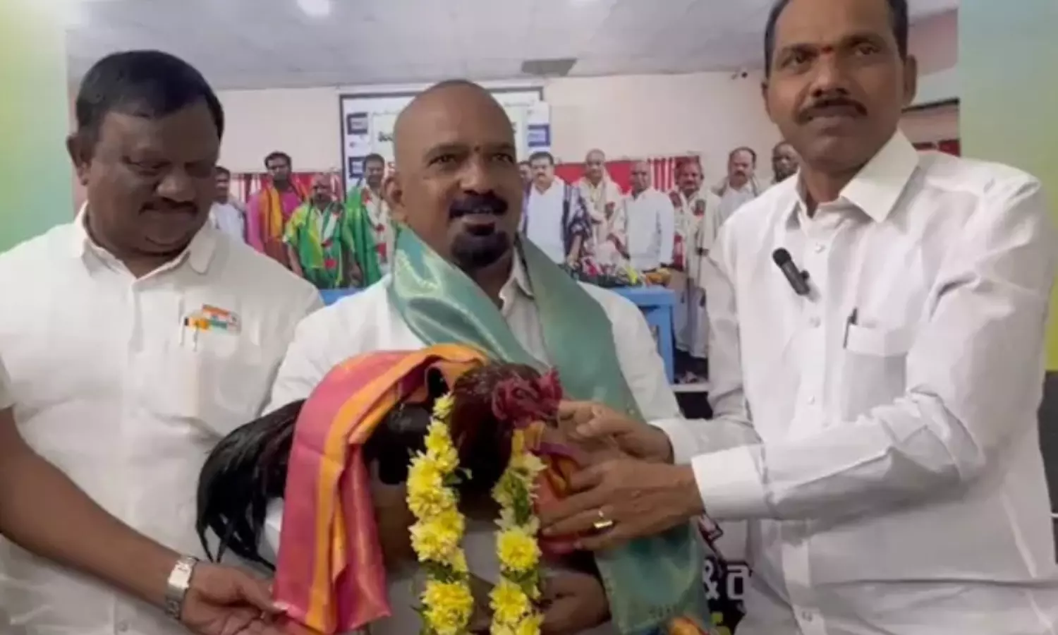 Telangana man throws unusual celebration after winning rooster in auction