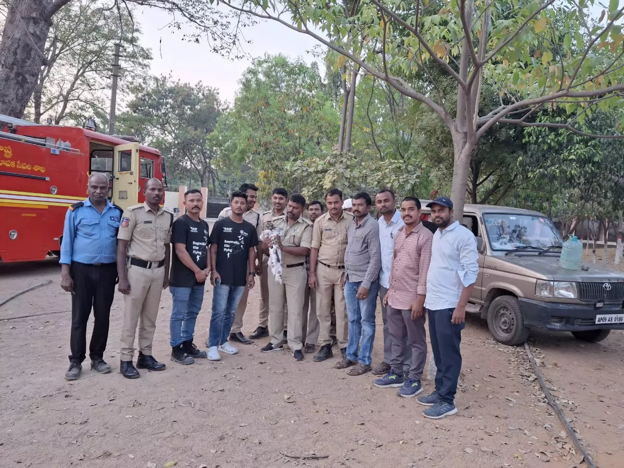 Hyderabad: Black Kite Stuck at 80ft High in Chinese Manja Rescued