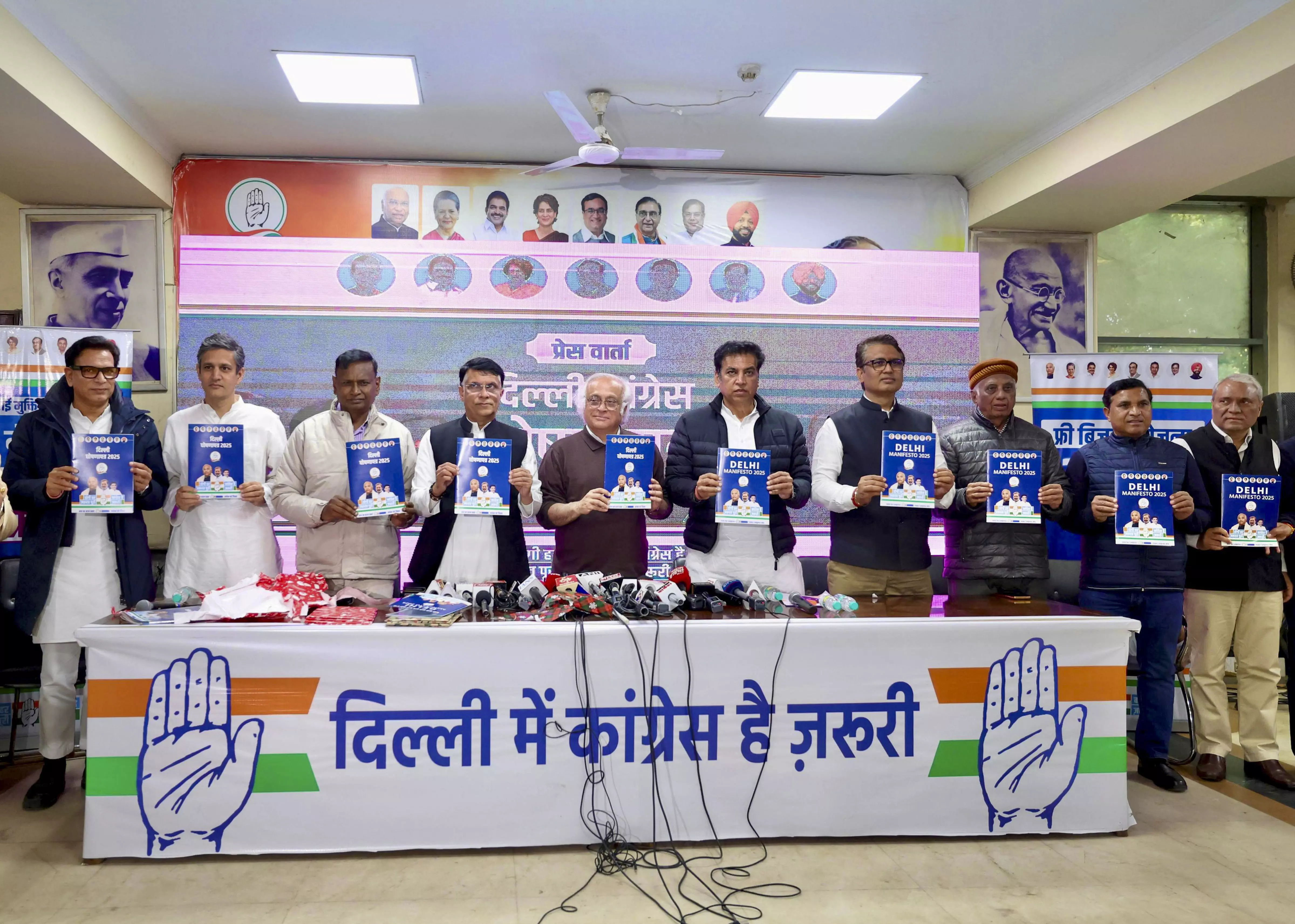 Congress releases manifesto for Delhi polls, promises caste census