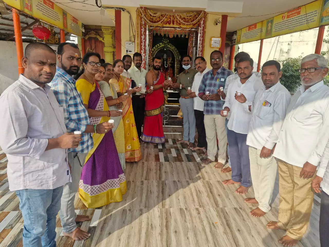 Ganga jal from Maha Kumbh distributed in Adilabad