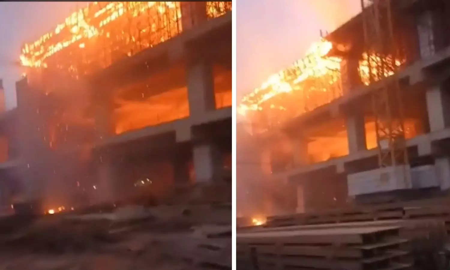 Fire breaks out at under-construction Sabarmati bullet train station in Ahmedabad