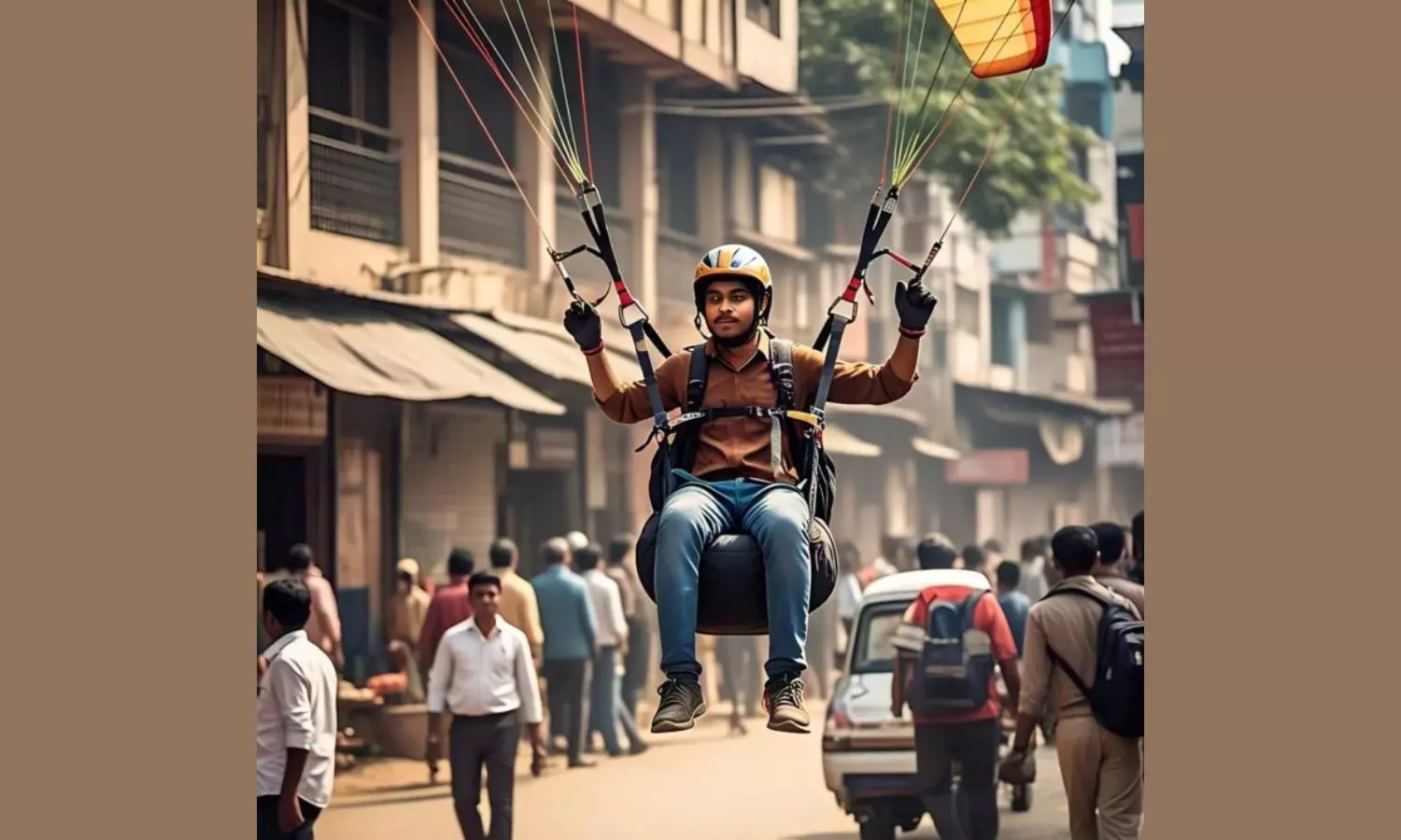 Watch: Maharashtra Student paraglides to exam centre to dodge traffic