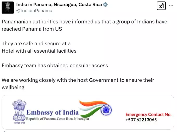 Indian embassy in Panama confirms deportees are safe