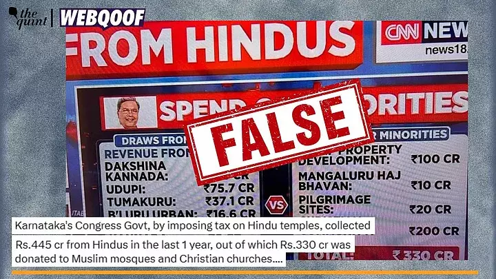 Fact Check: Is Karnataka Govt Using Temples Funds for Churches & Mosques?