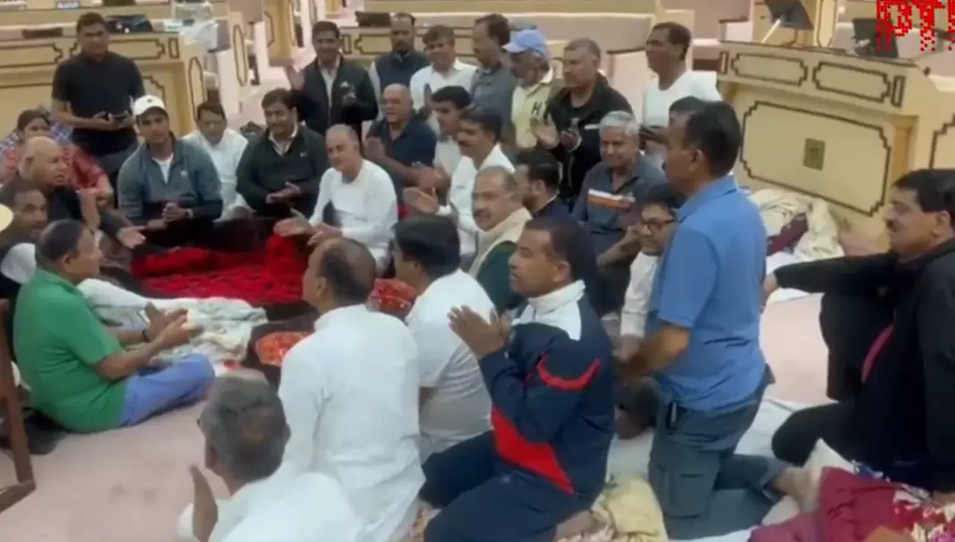 Congress MLAs Protest Overnight in Rajasthan Assembly