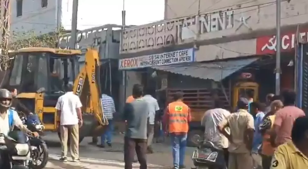 GHMC Demolishes Encroachments on Footpaths in Uppal