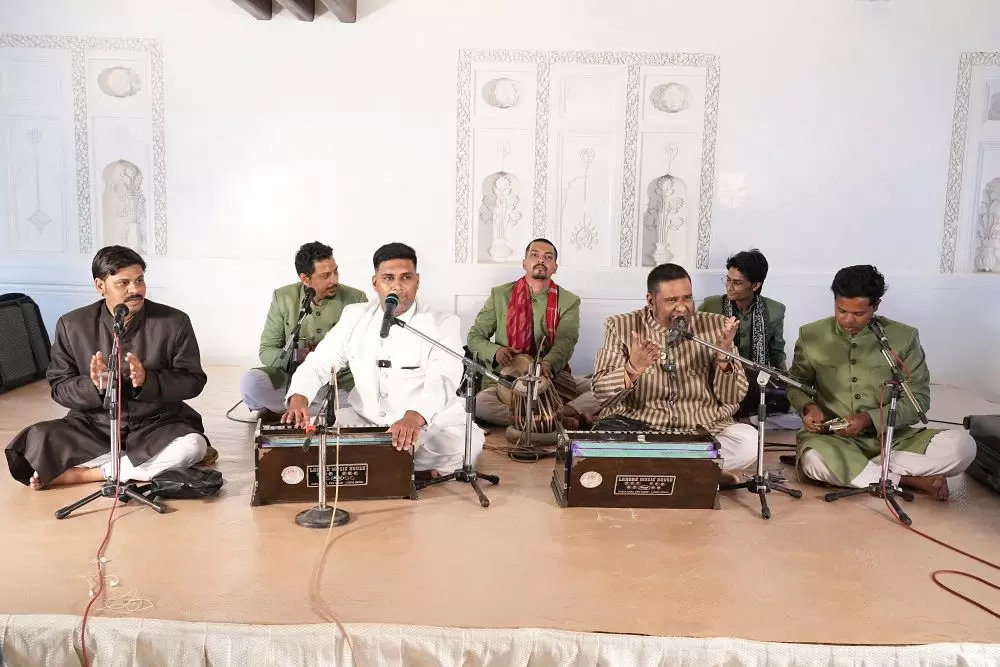 Qawwal Ateeq Hussain Khan and His Team Performing at Domakonda Fort on Saturday.