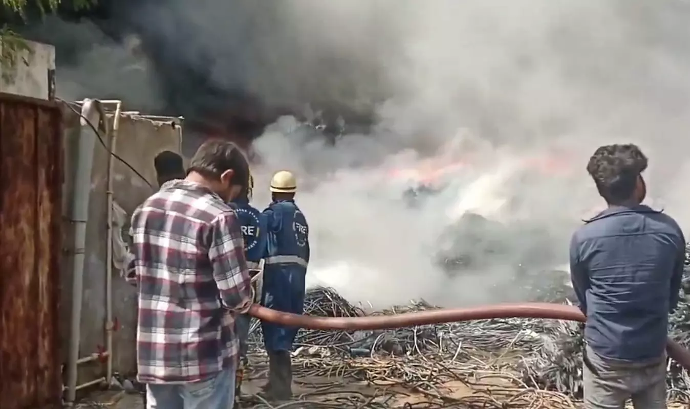 Fire accident in Medchal Scrap Godown