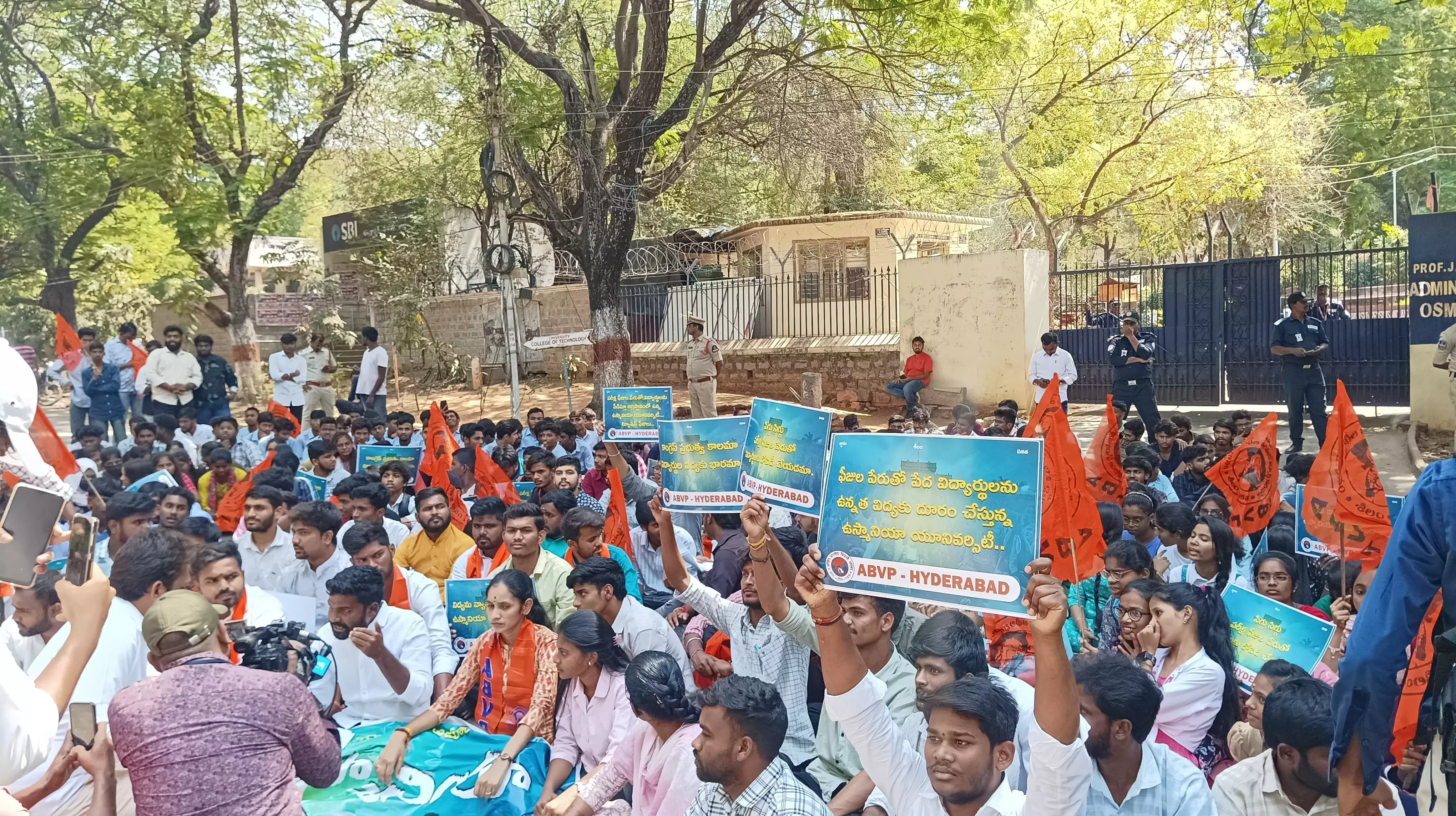 Hyderabad: ABVP Protests Tripled Exam Fee at OU