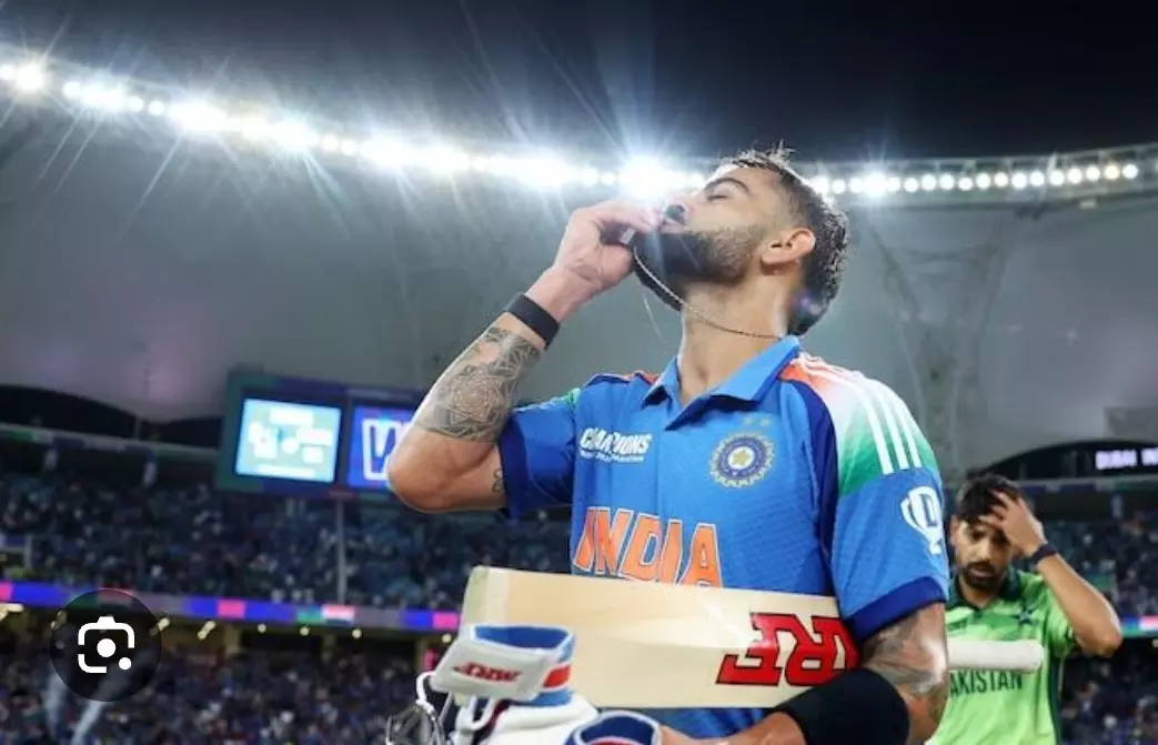 Virat Kohli's Romantic Victory : Wedding Ring Kiss Melts Hearts after his ton