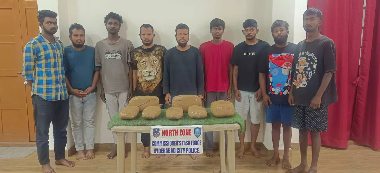 Hyderabad police nabs 9 people in ganja case