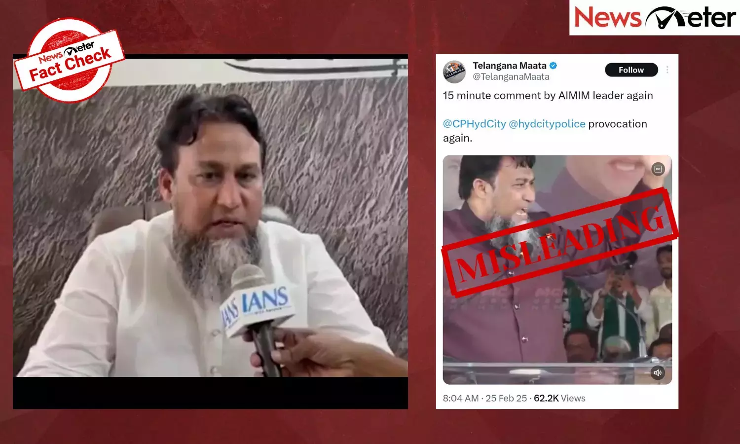 Fact Check: AIMIM leader makes controversial ‘15 minutes’ comment at Hyderabad meeting?