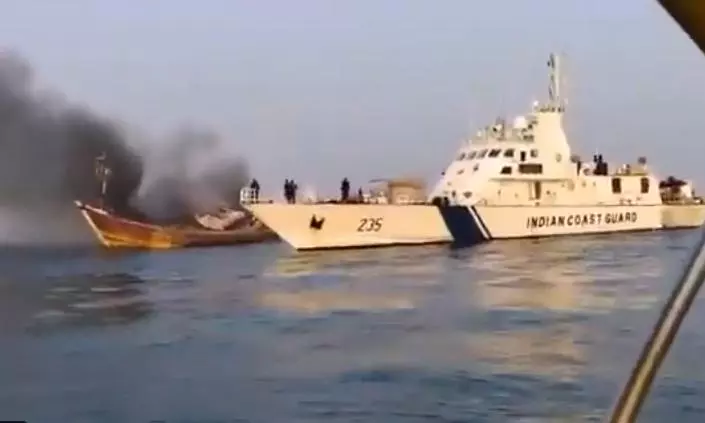 Mumbai: 18 fishermen rescued after fishing boat catches fire