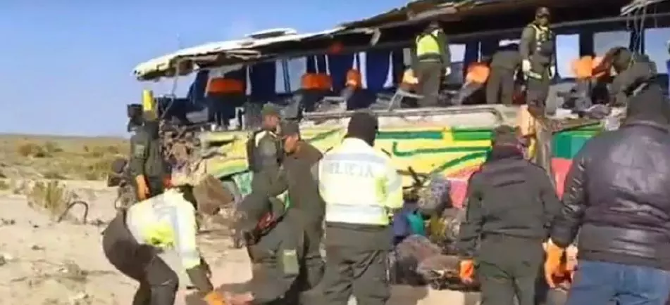 At least 37 dead in Bolivia after two buses collide