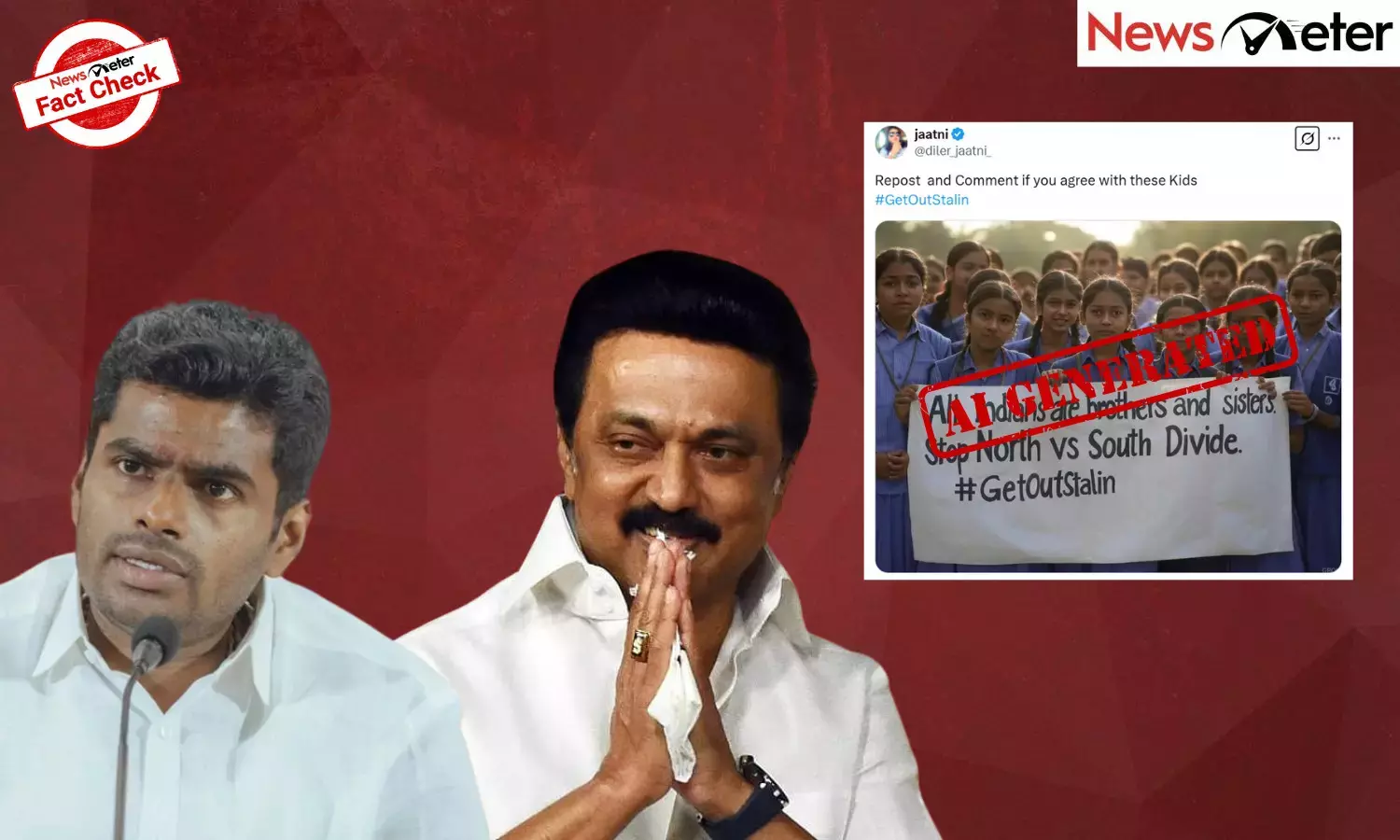 Fact Check: Students protest against TN CM with ‘Get Out Stalin’ poster? No, image is AI-generated