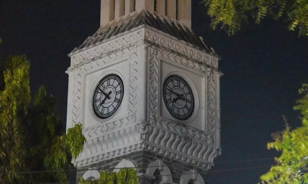 Secunderabad Clock Tower stands tall displaying official neglect