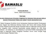 Ada 6.573 Formasi PPPK Bawaslu 2024 Tahap 2, Cek Formasi, Syarat, Dokumen dan Cara Daftarnya