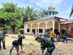 Sambut Ramadhan, Yonif 115/ML Kerja Bakti Bersihkan Masjid danamp; Fasilitas Umum Lainnya di Aceh Selatan