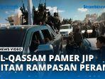 VIDEO - Bikin Malu Israel, Al-Qassam Pamer Jip Hitam Hasil Rampasan Perang