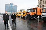 President Ilham Aliyev inspects specialized utility vehicles in Baku (PHOTO)