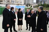 Azerbaijani, Georgian PMs inspect construction site for new Georgian Embassy building