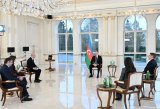 Azerbaijani President Ilham Aliyev interviewed by local TV channels