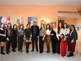 Contemporary art pieces on display in Baku