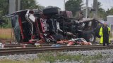 15 hurt in Florida after train hit fire truck that drove onto tracks after another train passed