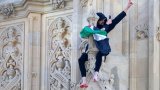 Roads closed as man with Palestinian flag climbs London’s Big Ben