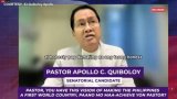 Letting Quiboloy do campaign video reeks of VIP treatment–Selda