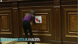 Opposition MP pins unified map of Armenia and Artsakh to parliament rostrum