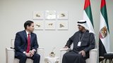 During meeting with US Secretary of State, UAE President reaffirms stance opposing displacement of Palestinian people